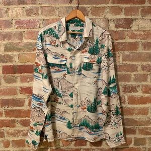AllSaints Long Sleeve Button Down w/ Outdoor Print